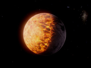 Lava planet animated 3D Model