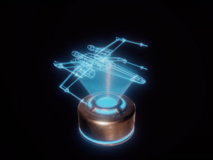 X-Wing hologram animated 3D Model