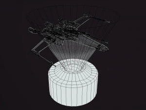 X-Wing hologram animated 3D Model