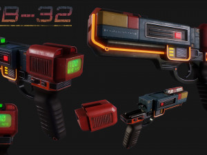 Sci-fi pistol SB-32 Model 3D