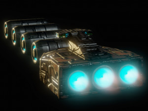 Cargo spaceship animated 3D Model
