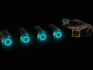 Cargo spaceship animated 3D Модель