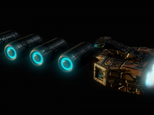 Cargo spaceship animated 3D Модель