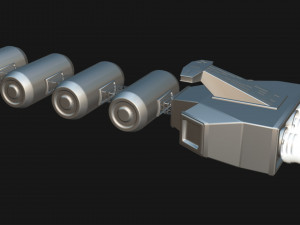 Cargo spaceship animated 3D Модель