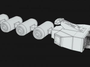 Cargo spaceship animated 3D Модель