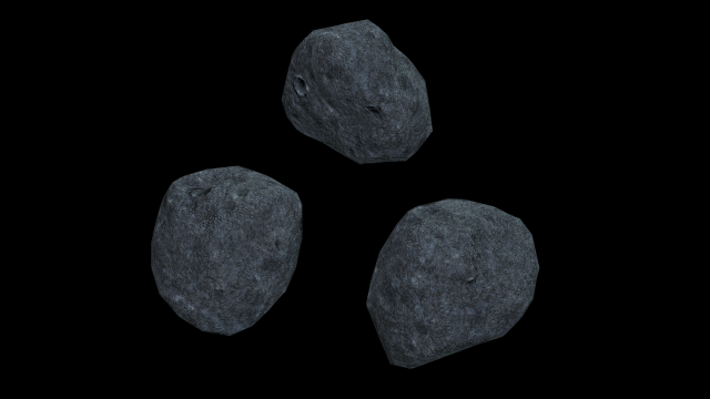Asteroid low poly pack 3D Model .c4d .max .obj .3ds .fbx .stl .blend 