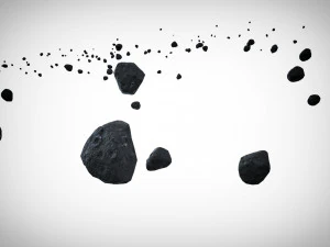 Campi di asteroidi animati Modello 3D