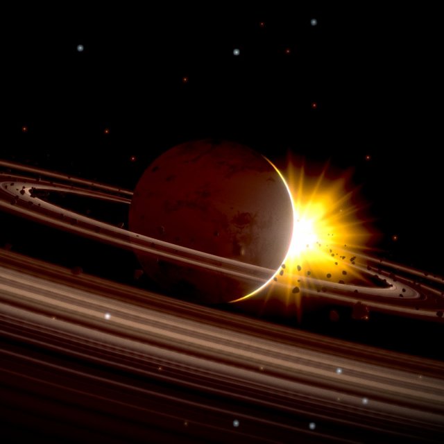 Planet with rings animated 3D 模型 .c4d .max .obj .3ds .fbx .stl .blend 