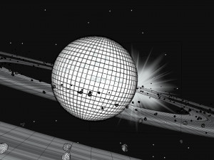 Planet with rings animated 3D 模型
