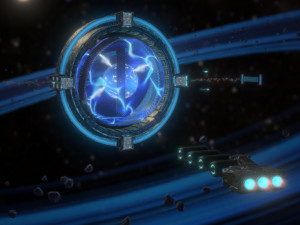 Space station planetary scale animated 3D Model