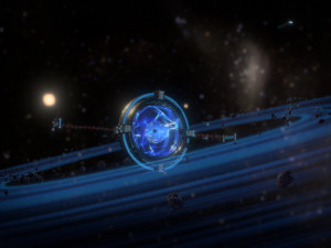 Space station planetary scale animated 3D Модель