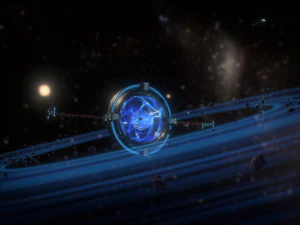 Space station planetary scale animated 3D Model