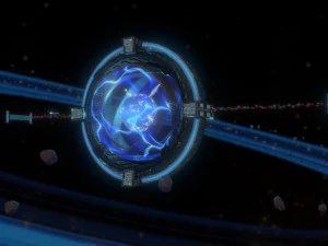 Space station planetary scale animated 3D Model