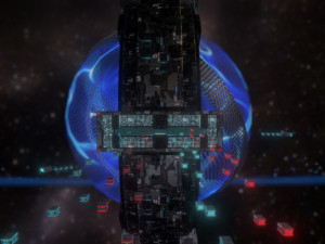 Space station planetary scale animated 3D Модель