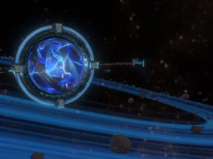 Space station planetary scale animated 3D Model