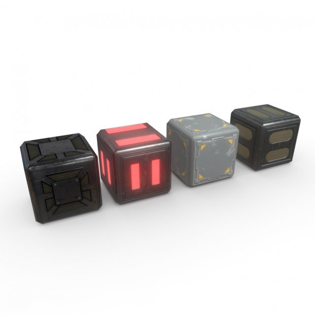 Sci-Fi crates asset Model 3D .c4d .max .obj .3ds .fbx .stl .blend 