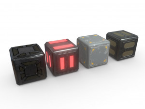 Sci-Fi crates asset 3D Model