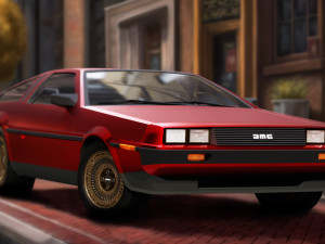 DeLorean DMC - 12 and showroom 3D 모델