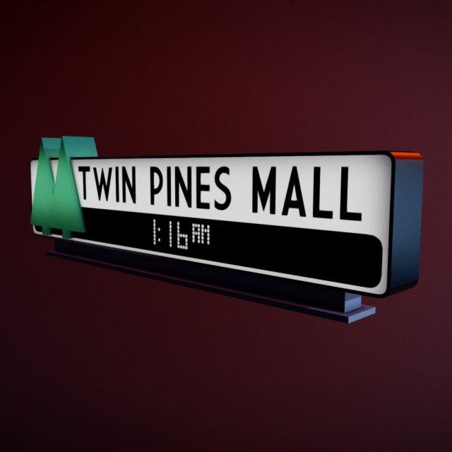 Twin Pines mall logo 3D 模型 .c4d .max .obj .3ds .fbx .stl .blend 