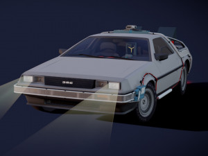 DeLorean DMC - 12 BTTF 3D 模型