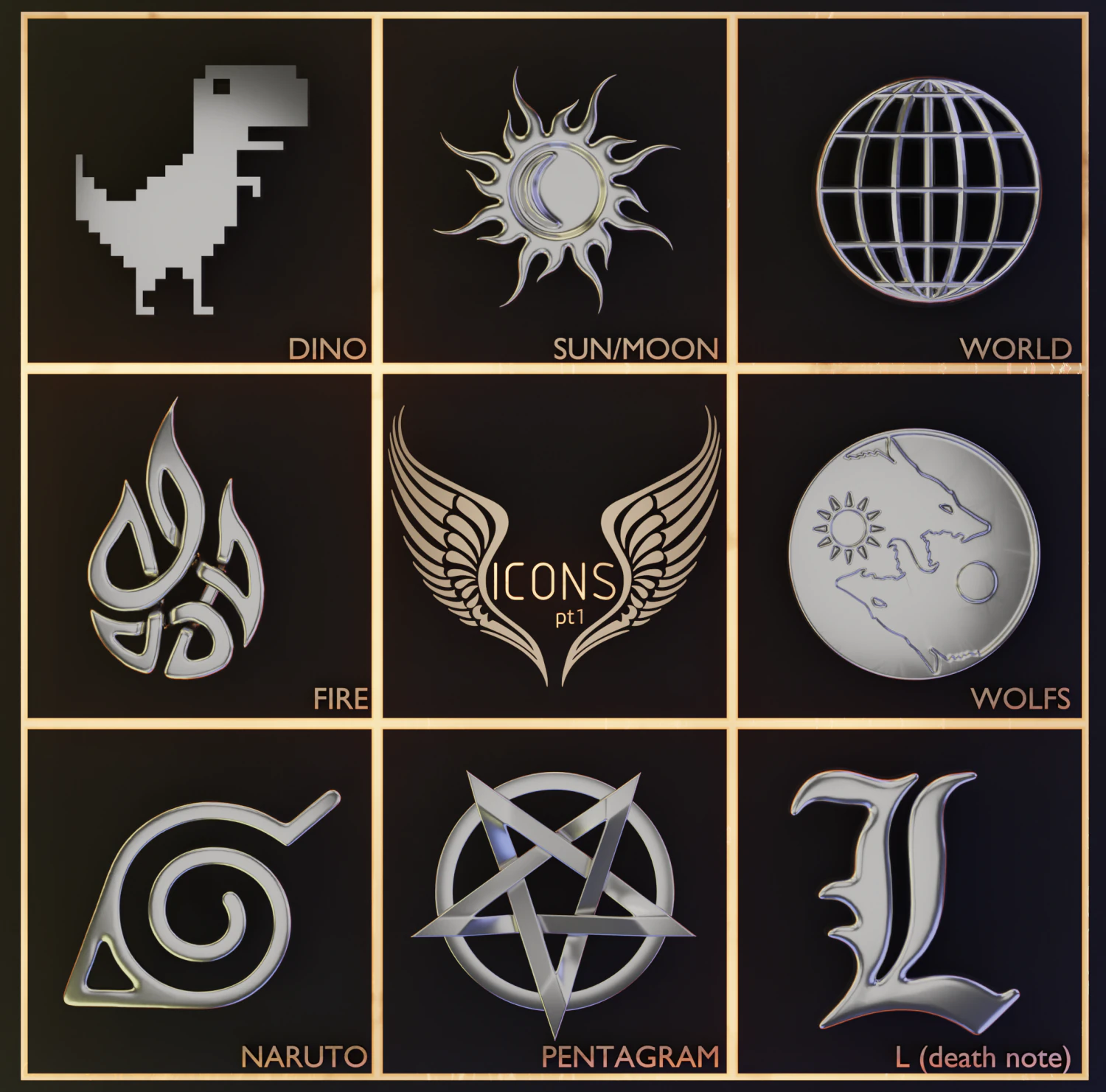 IKONEN Teil 1 3D Druckmodell .c4d .max .obj .3ds .fbx .stl .blend 