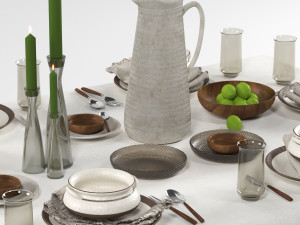 Tableware set 01 3D 模型
