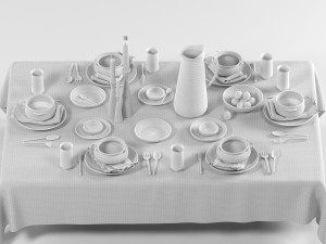 Tableware set 01 3D 模型