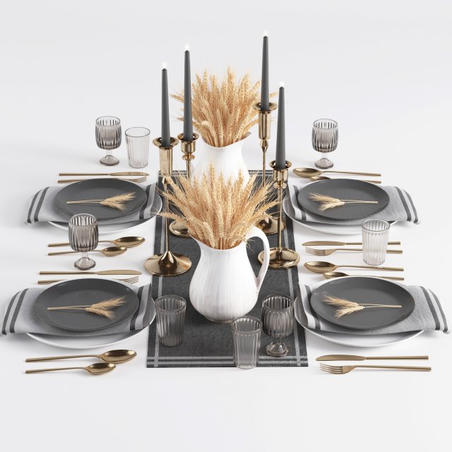 Tableware set03 3D Model .c4d .max .obj .3ds .fbx .stl .blend