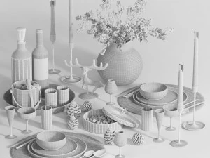Tableware set05 3D Model