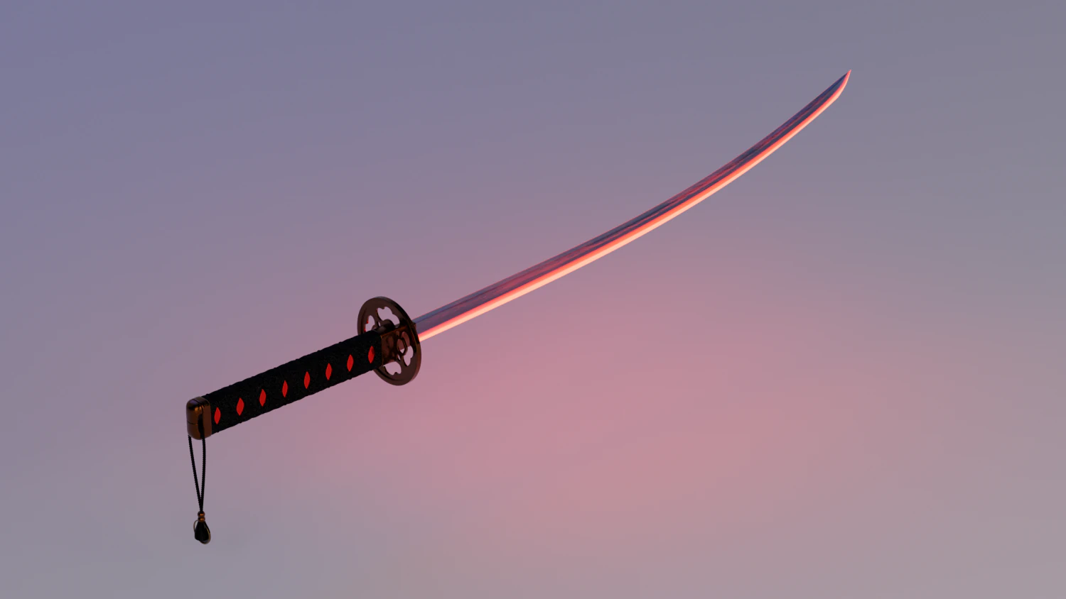 high poly katana sword super realistic 3D Model .c4d .max .obj .3ds .fbx .stl .blend