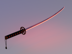 high poly katana sword super realistic 3D Model