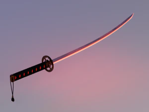 espada katana de alta poli s&uacute;per realista Modelo 3D