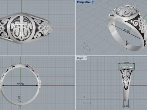 Mens signet 006 007 3D print model Modèle 3D