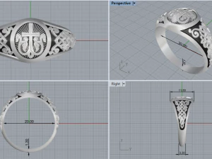 Mens signet 006 007 3D print model 3D Model