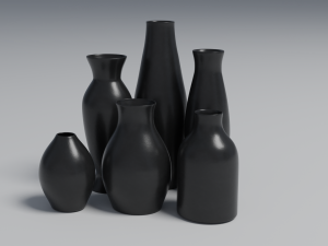 modern decorative vases low-poly 3D Model