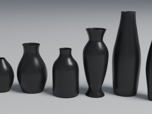 modern decorative vases low-poly Modèle 3D