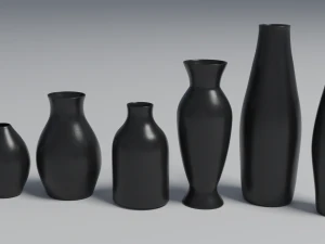 modern decorative vases low-poly 3D Model