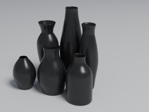 modern decorative vases low-poly Modèle 3D