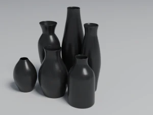 modern decorative vases low-poly 3D Model