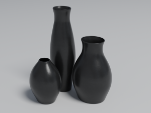 modern decorative vases low-poly Modèle 3D