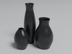 modern decorative vases low-poly 3D Model