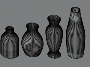 modern decorative vases low-poly Modèle 3D