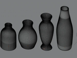 modern decorative vases low-poly 3D Model
