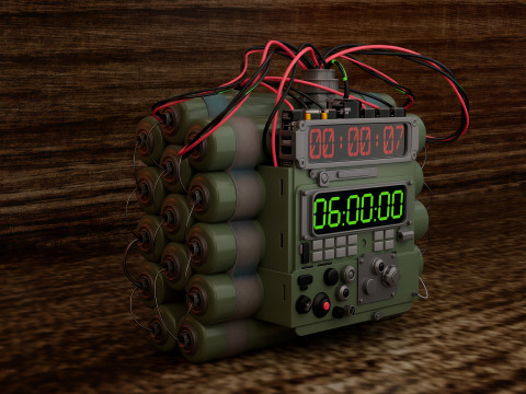 Detalhado de um dispositivo fictício com temporizador digital Modelo 3D