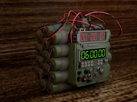 Detalhado de um dispositivo fict&iacute;cio com temporizador digital Modelo 3D