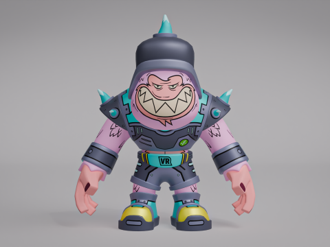 Monkey Warrior Rocknar 3D Modell