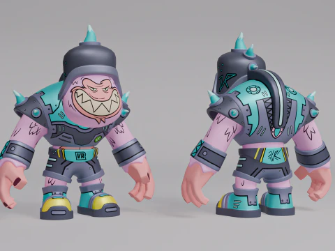 Monkey Warrior Rocknar 3D Model