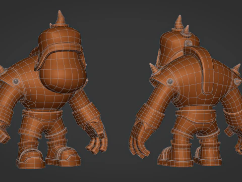 Monkey Warrior Rocknar 3D Model