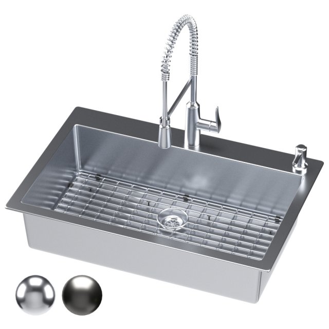 moen sink 02 3D 모델 .c4d .max .obj .3ds .fbx .stl .blend