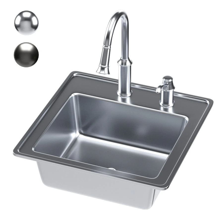 moen sink 03 3D Model .c4d .max .obj .3ds .fbx .stl .blend